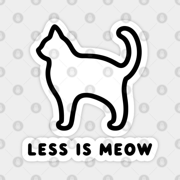 Minimalist Meow: Less is More Magnet by Thewondercabinet28