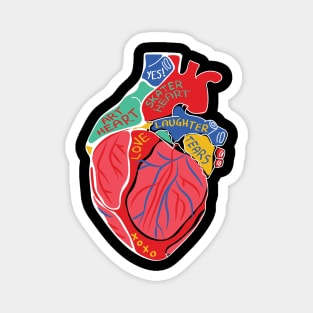 Big Colorful Skater Heart Magnet