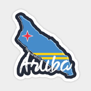 Aruba Map and Flag Magnet