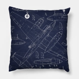 Tupolev Tu2 Blueprint Pillow