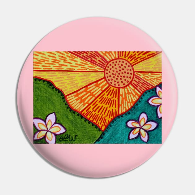 Plumeria Fields Pin by oil and ink