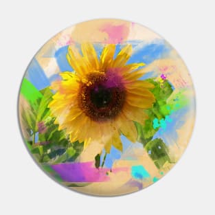 Sunflower Painting Watercolor Effect Pin