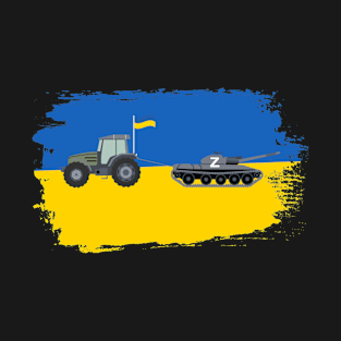 Ukrainian Tractor Towing Russian Tank T-Shirt