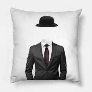 Invisible man in suit, tie, and top hat Pillow