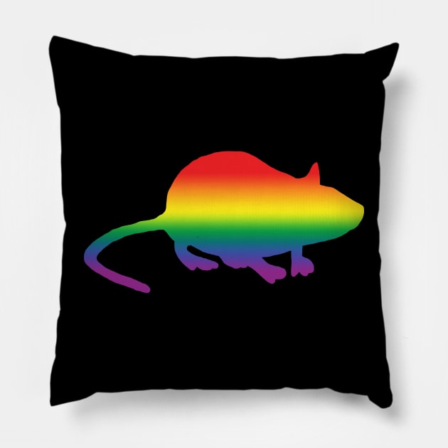 Rainbow Silhouette Rat Pillow by ellenhenryart