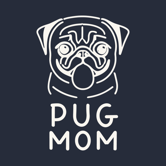 Pug Mom - Lineart Drawing for black by ravensart