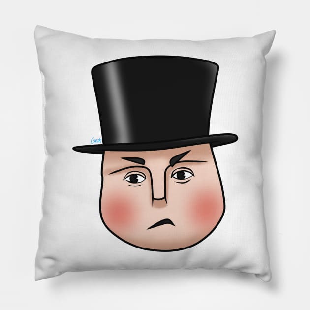 The Fat Controller - Angry face Pillow by corzamoon