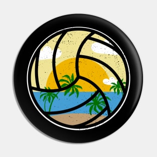 Beach Volleyball Summer Sports Beach Palms Design Pin