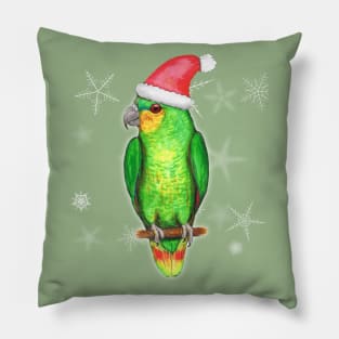 Christmas amazon parrot Pillow