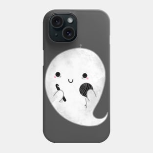 Spoopy Crocheting Ghost Phone Case