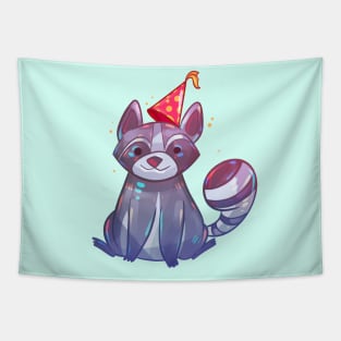 Party Animal Raccoon Tapestry