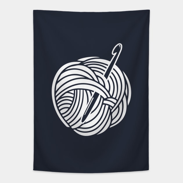 Just Yarn and Hook (white) Tapestry by majoihart