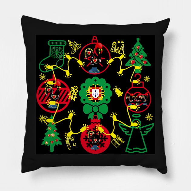 Portugal, Feliz Natal Pillow by Azorean1963