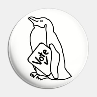 Penguin Says Vote Outline Pin