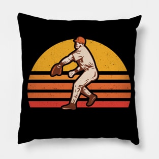 Retro Vintage Baseball Pitcher Gift Baseball Lover Pillow