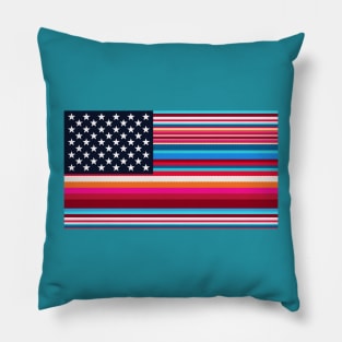Serape American Flag // Mexican American Heritage Pillow