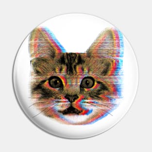 Glitch cat Pin