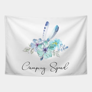 Camping Squad design in blue Tapestry