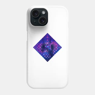 Avantgarde psychedelic rhombus in blue Phone Case