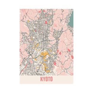 Kyoto - Japan Chalk City Map T-Shirt