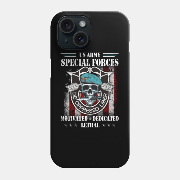 US Army Special Forces Group Skull  De Oppresso Liber SFG - Gift for Veterans Day 4th of July or Patriotic Memorial Day Phone Case by Oscar N Sims