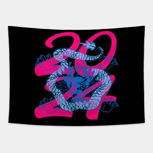 chinese new year 2024 - blue x pink Tapestry