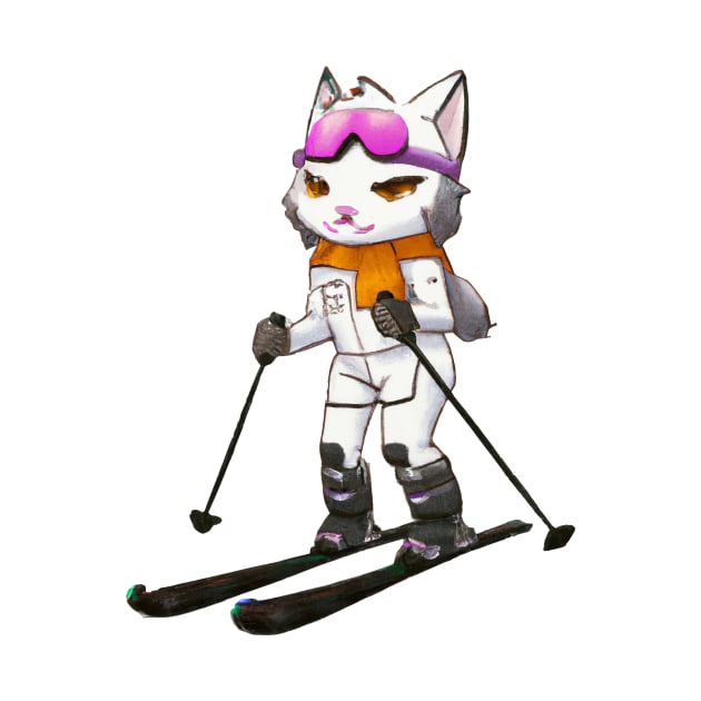 Skiing Anime Cat by ShirtStories