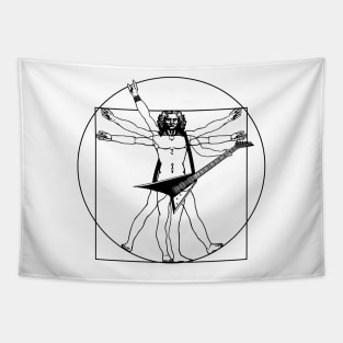 🤘🏻 🎸 Vitruvian man with electric guitar Tapestry