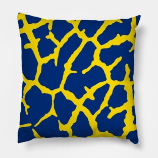 Giraffe Print Navy Yellow Pillow