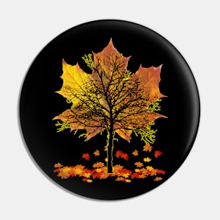 Maple Tree Falling Leaves Autumn Season Pin