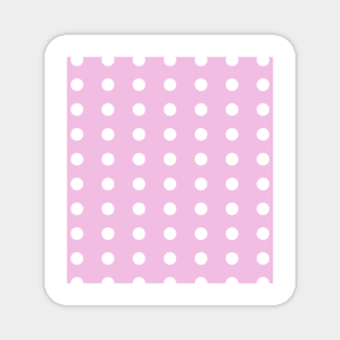 Mask seamless pattern with white polka dots on a tile pastel pink background Magnet