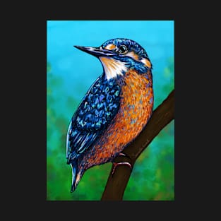 Kingfisher Digital Art Drawing T-Shirt