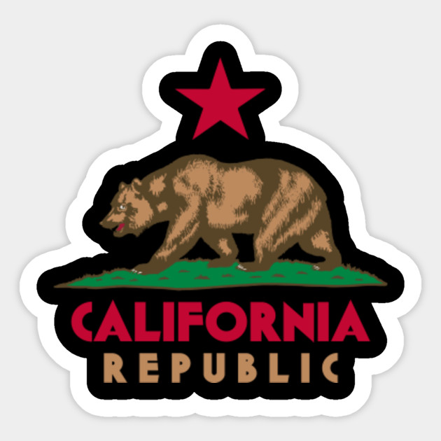 California Cal Beach Republic Surf West Coast Cool Gift California Republic Sticker Teepublic Uk