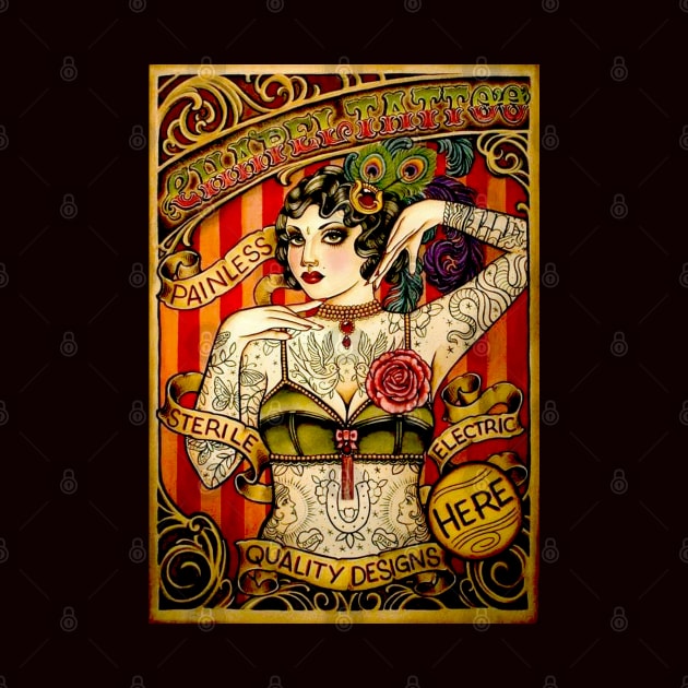 Tattooed Lady Vintage Art Print by posterbobs