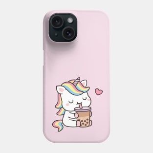 Cute Unicorn Loves Boba Tea Phone Case