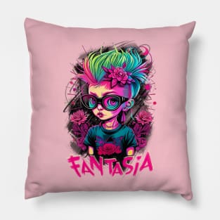 Fantasia Rock Girl Pillow