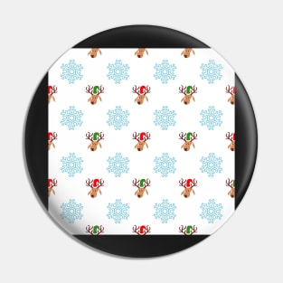 Christmas Reindeer Dogs Cute Cozy Home Decor & Gifts Graphic Design Santa Dog Snowflakes Pin