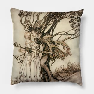 The Old Woman in the Wood by Arthur Rackham Pillow