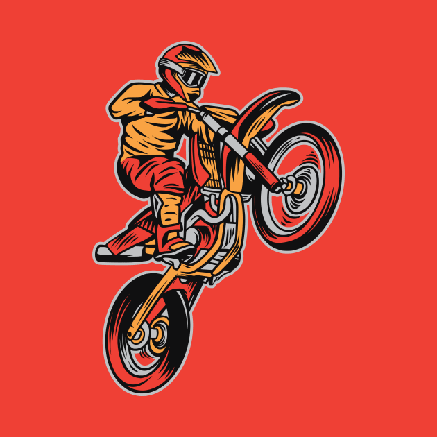 Dirt Bike Popping a Wheelie by SLAG_Creative