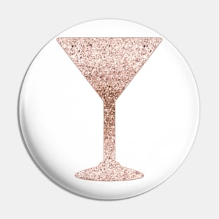 Martini - rose gold glitter Pin