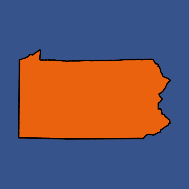 Pennsylvania - Orange Outline by loudestkitten