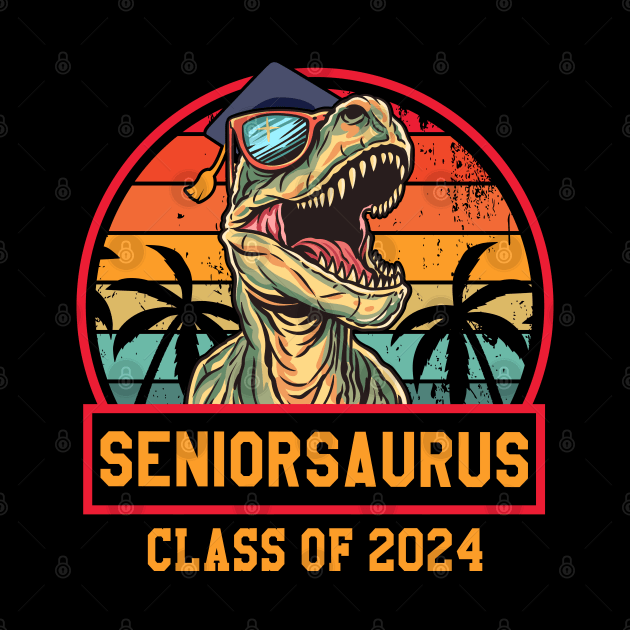 Class of 2024 Senior Gifts Funny Seniorsaurus Seniors 2024 by KsuAnn