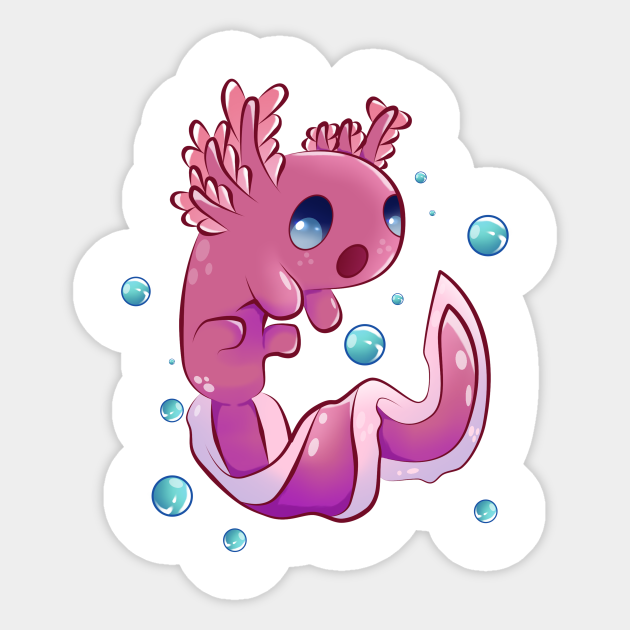 Blue Axolotl Cute Cartoon