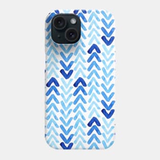 Abstract Blue Watercolour Arrow Print Phone Case