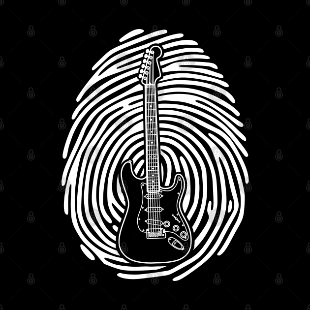 Fingerprint Electric Guitar Outline Dark Theme by nightsworthy