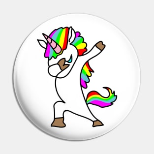 Dabbing Unicorn white - Dab Hip Hop Magic Unicorn Pin