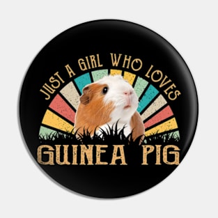 Curls and Cuteness Just A Girl Who Loves Guinea Pig's Canine Pin