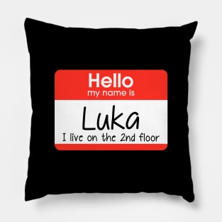 Funny 90's Music Inspired Hello Name Tag Pillow