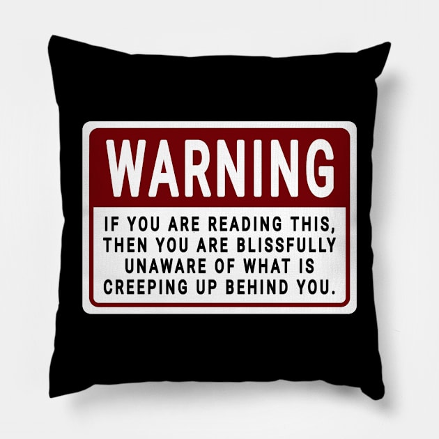 Funny Halloween warning Pillow by DisenyosDeMike