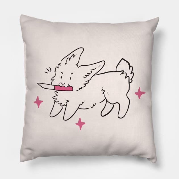 funny bunny Pillow by lazykitty